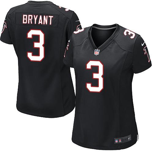 Nike Falcons #3 Matt Bryant Black Alternate Women's Stitched NFL Elite Jersey - Click Image to Close